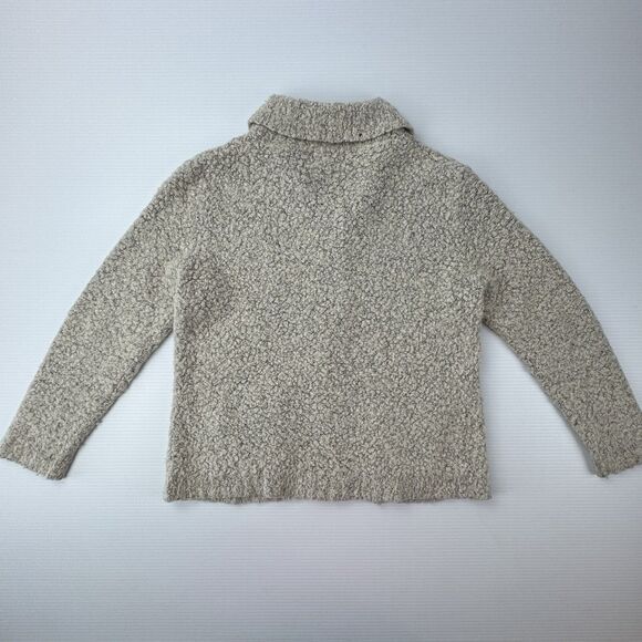 Vintage Jennifer Moore Boucle Wool Blend Zip Up Sweater Jacket Small Beige - Picture 6 of 10